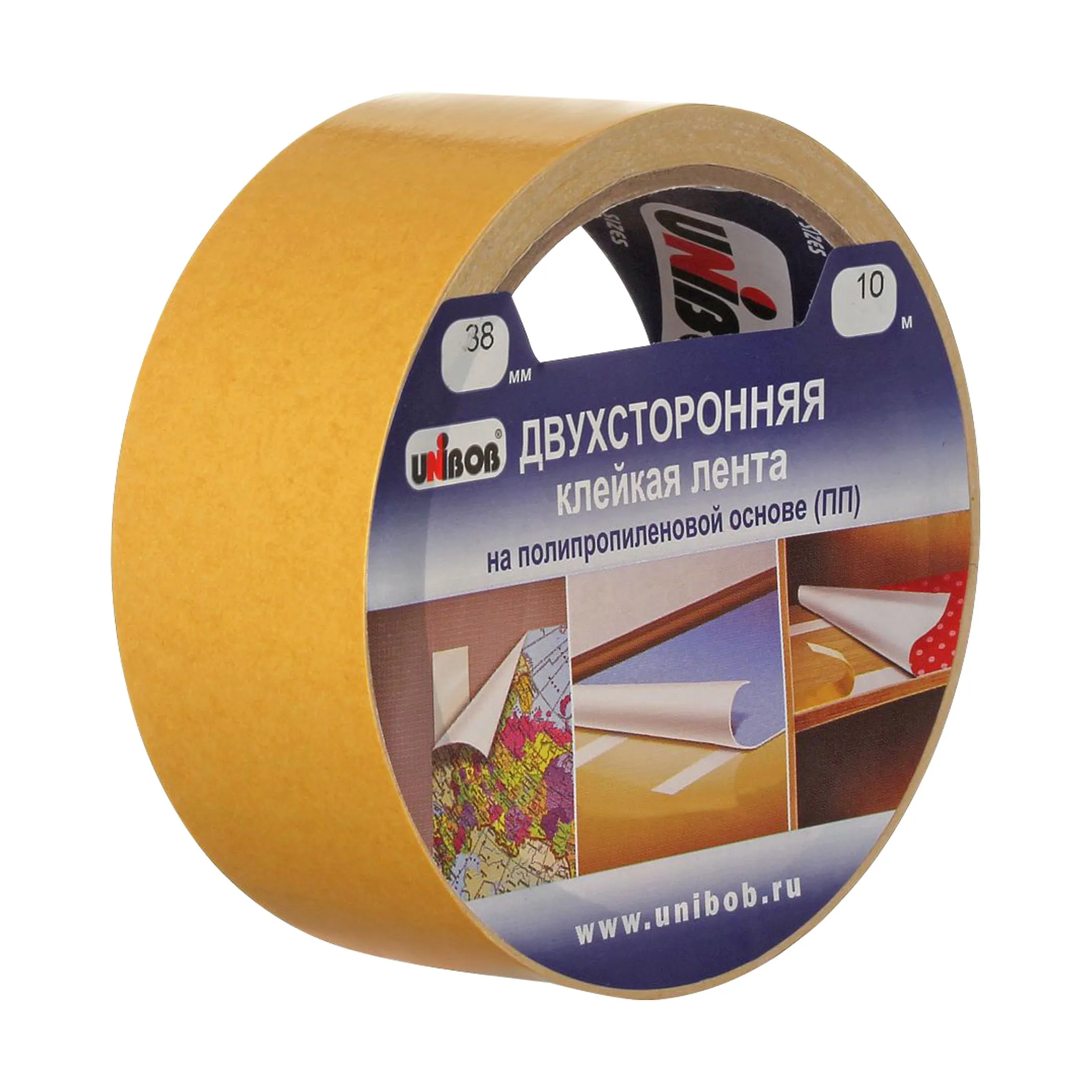 Унибоб скотч двухстор. 38х10 (П/П основа) от производителя в Кирова